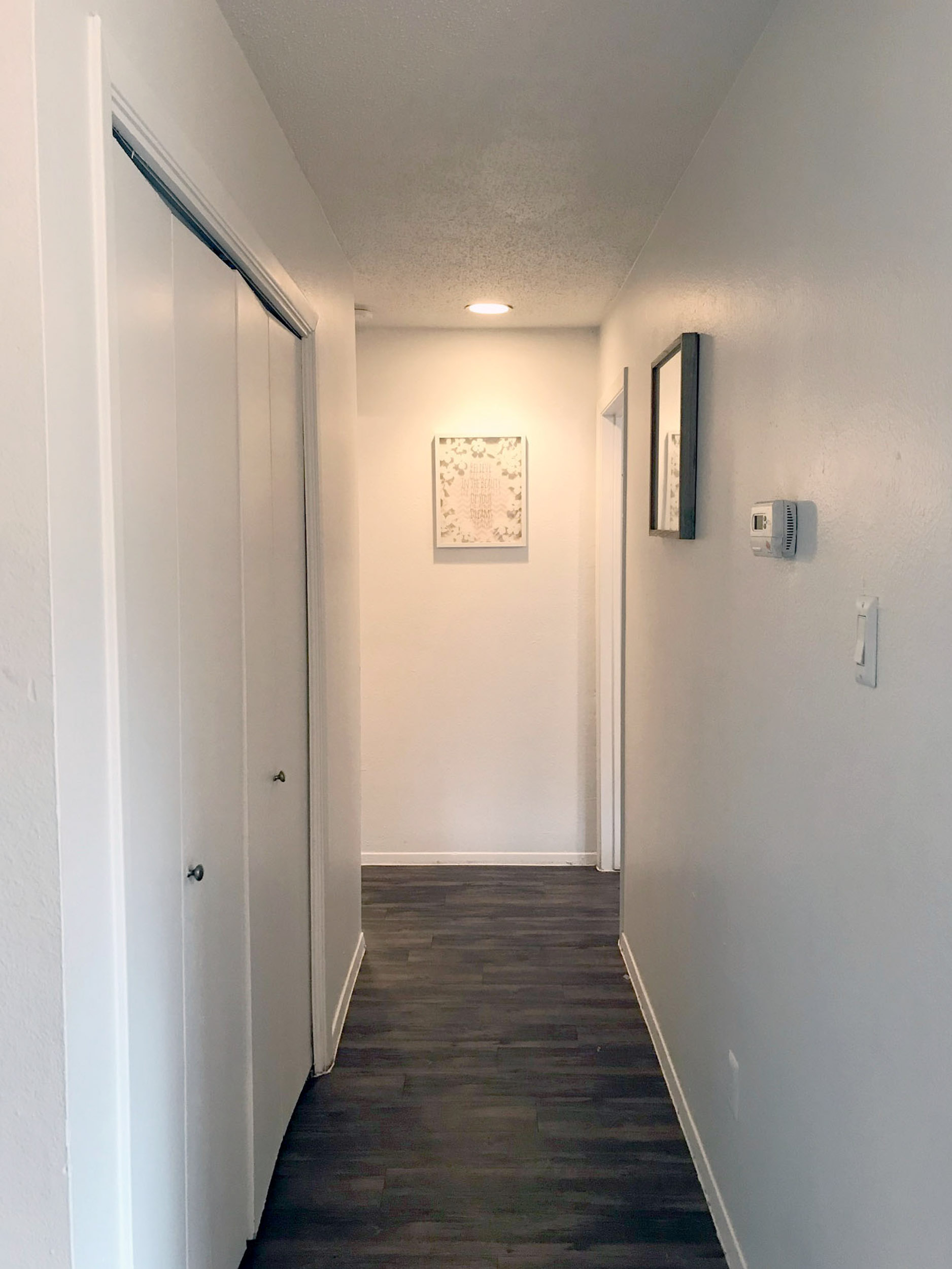 Apartment hallway with closet