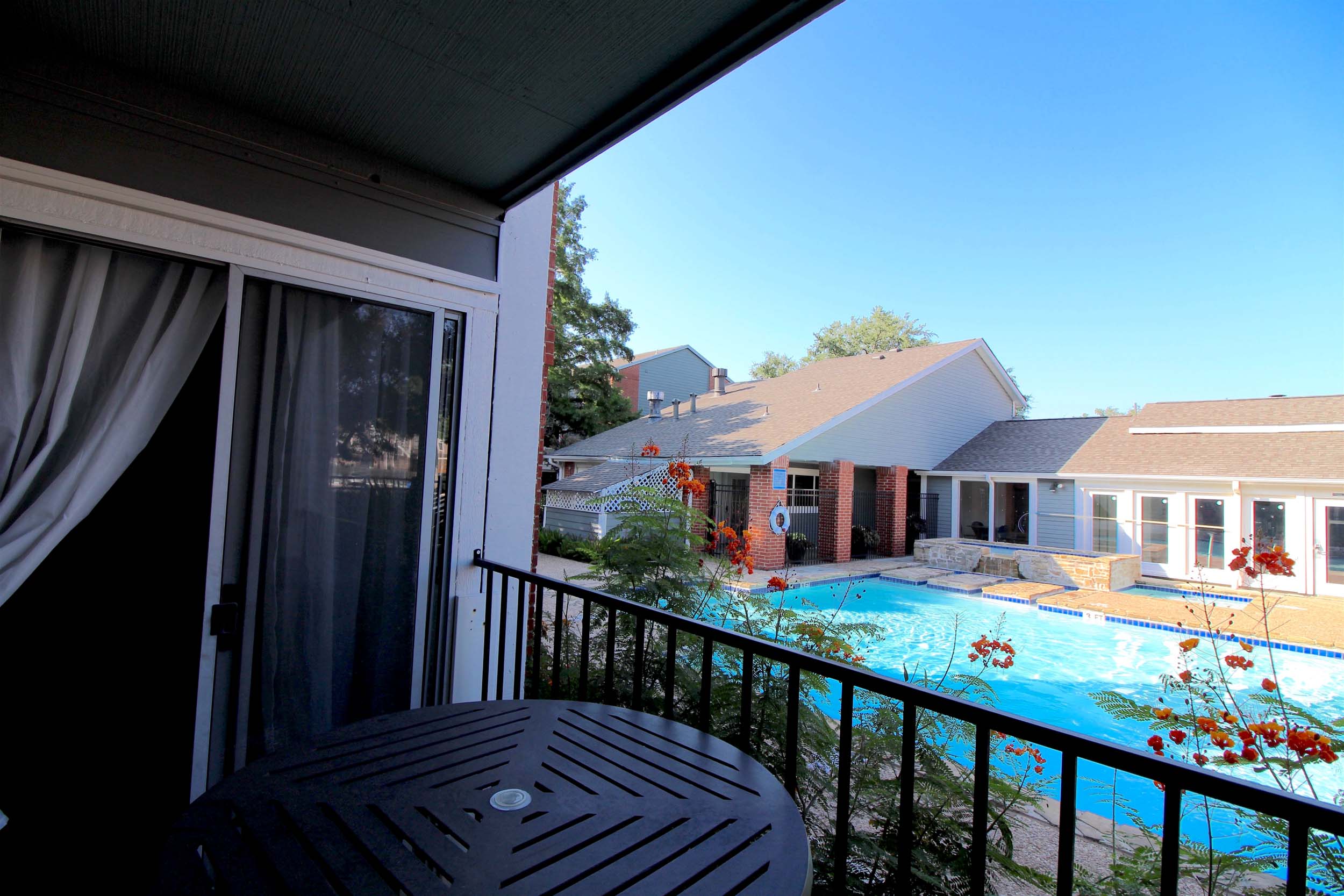 Swimming pool view from balcony