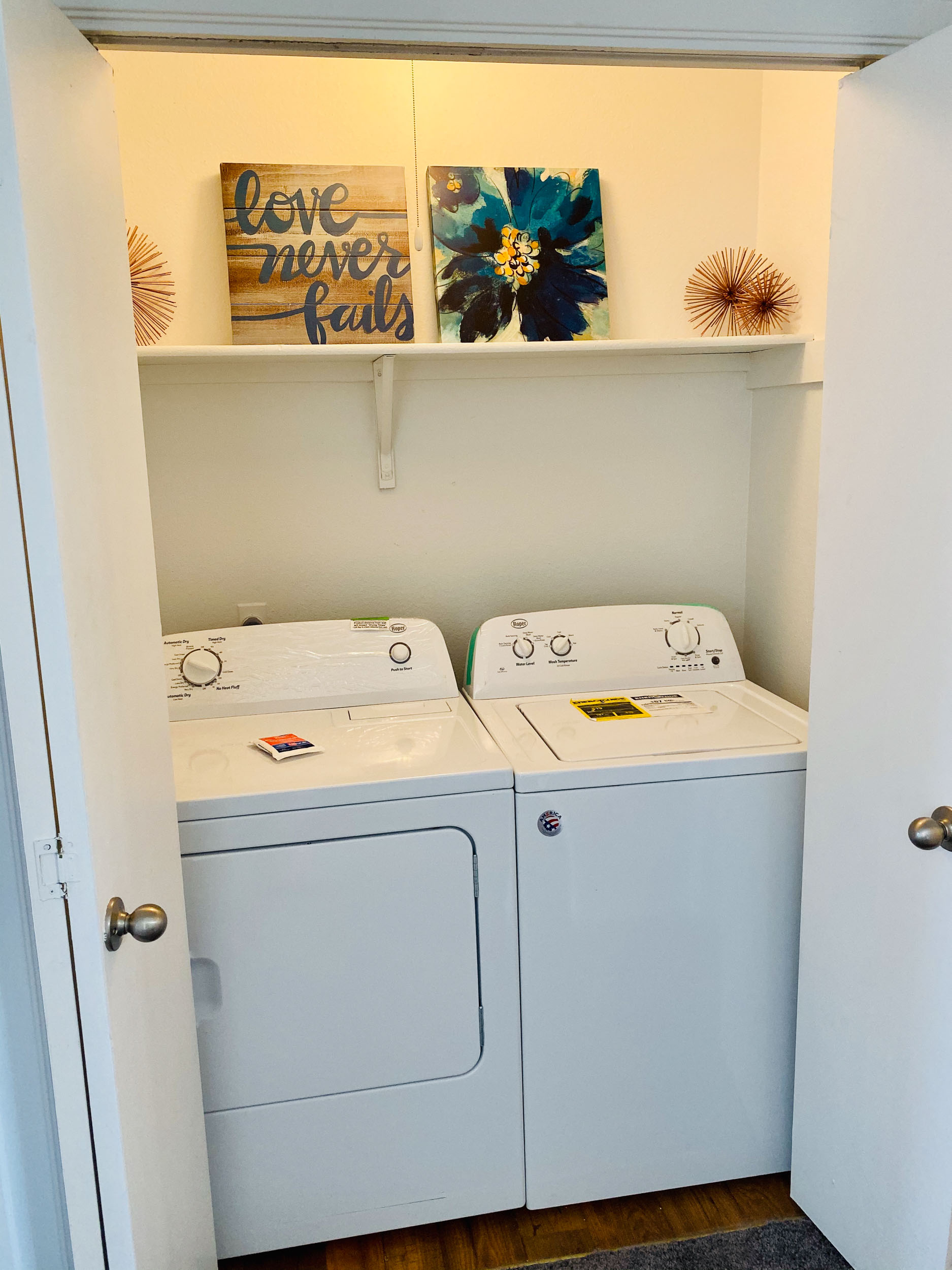 Washer and dryer in closet